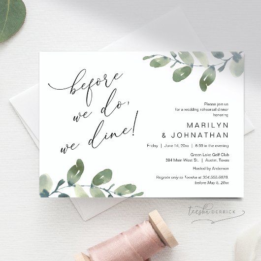 Invitation Avant De Le Faire, Nous Dînons, Dîner De Répétitio