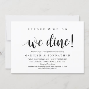 Invitation Avant De Le Faire, Nous Dînons, Dîner De Répétitio