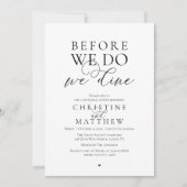 Invitation Avant de le faire, nous dînons, Dîner de répétitio (Devant)
