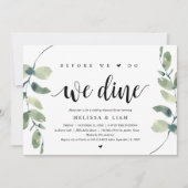 Invitation Avant de nous marier, nous dînons, Dîner de répéti (Devant)