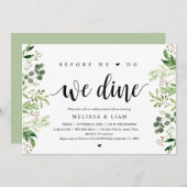 Invitation Avant de nous marier, nous dînons, Verdure, Dîner (Devant / Derrière)