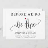 Invitation Avant de nous, nous dînons un dîner de répétition (Devant / Derrière)