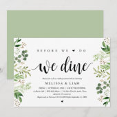 Invitation Avant de nous unir, nous dînons, verdure, dîner de (Devant / Derrière)