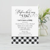 Invitation Avant de se dire oui BBQ Gingham noir (Debout devant)