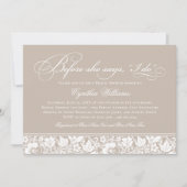 Invitation Avant Elle Dit Que Je Fais Fête des mariées Beige (Devant)