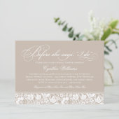 Invitation Avant Elle Dit Que Je Fais Fête des mariées Beige  (Debout devant)