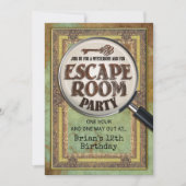 Invitation avant et arrière de fête Escape Room Pa (Devant)