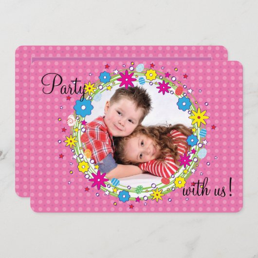 Invitation avant et centrale de fête (Devant / Derrière)