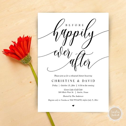 Invitation Avant Heureusement Après, Dîner De Répétition
