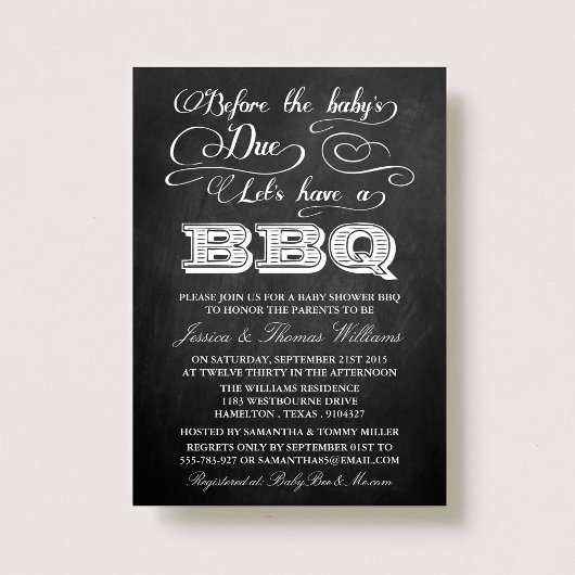 Invitation Avant la date d'échéance du bébé, faisons un barbe