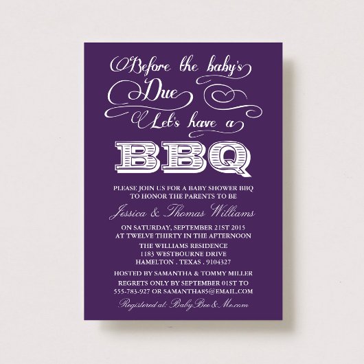 Invitation Avant la date d'échéance du bébé, faisons un barbe