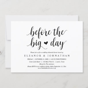 Invitation Avant Le Grand Jour, Dîner De Répétition Mariage