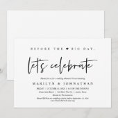 Invitation Avant Le Grand Jour, Dîner De Répétition Mariage (Devant / Derrière)