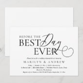 Invitation Avant Le Meilleur Jour, Dîner De Répétition Mariag (Devant / Derrière)