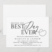 Invitation Avant Le Meilleur Jour, Dîner De Répétition Mariag (Devant / Derrière)