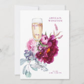 Invitation Avant l'invitation de la nuptiale Magenta Champagn (Devant)