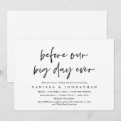 Invitation Avant Notre Grand Jour, Dîner De Répétition Mariag (Devant / Derrière)