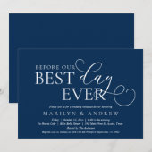 Invitation Avant Notre Jour, Dîner De Répétition Mariage Invi (Devant / Derrière)