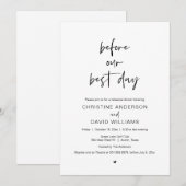 Invitation Avant Notre Meilleure Journée, Dîner De Répétition (Devant / Derrière)