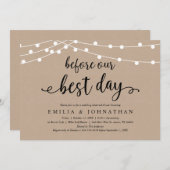 Invitation Avant Notre Meilleure Journée, Dîner Rustique De R (Devant / Derrière)