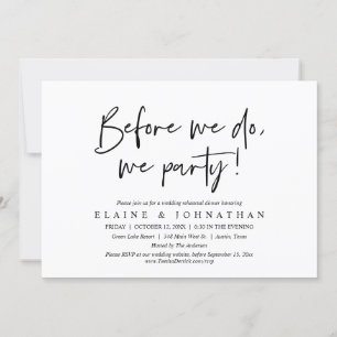 Invitation Avant Nous, Nous Faisons La Fête, Dîner De Répétit
