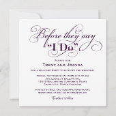 Invitation Avant Qu'Ils Disent Je Fais Mariage Violet Bienven (Devant)