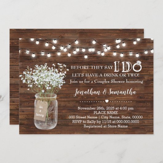 Invitation Avant qu'ils disent que je fais mariage couples do (Devant / Derrière)