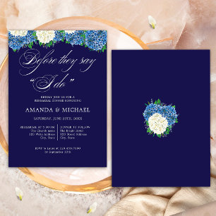 Invitation Avant qu'ils ne disent oui Élégantes Hydrangeas Ré