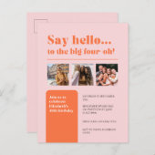 Invitation avec 3 photos, 40e anniversaire rétro (Devant / Derrière)