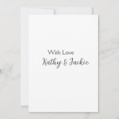 Invitation Avec amour ajouter nom de couple mariage simple mi (Dos)