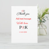 Invitation Avec amour ajoutez la lettre du nom du couple merc (Debout devant)