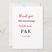 Invitation Avec amour ajoutez lettre nom couple merci ajoutez (Devant)