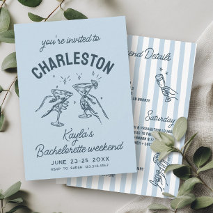 Invitation Avec Amour De [Votre Ville] Bachelorette Bleue