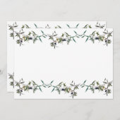 Invitation avec aquarelle de branche d'olivier (Devant / Derrière)