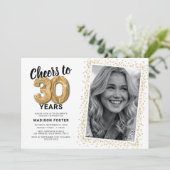 Invitation avec ballons dorés pour 30e anniversair (Debout devant)