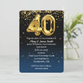 Invitation avec ballons en or et confettis pour 40 (Debout devant)