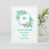 Invitation avec cadre floral (Debout devant)