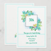 Invitation avec cadre floral (Devant / Derrière)