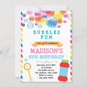Invitation avec carte de mots bulles mignonnes