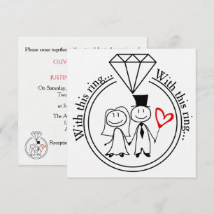 Invitation Avec cette bague Décontracté Bâton Figure Couple M