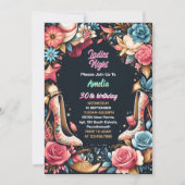 Invitation Avec Chaussure élégant Adulte Dames Nuit 30e Anniv (Devant)