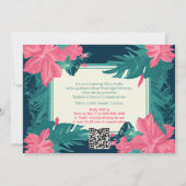 Invitation 🎓Avec code QR Fleur Tropicale Photo (Dos)