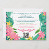 Invitation 🎓Avec code QR Fleur tropicale Photo unique (Dos)