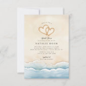 Invitation avec coeur de la douche nuptiale de pla (Devant)