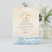 Invitation avec coeur de la douche nuptiale de pla (Debout devant)