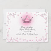 Invitation avec confettis de fête Couronne Rose et (Devant)