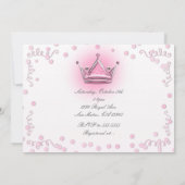 Invitation avec confettis de fête Couronne Rose et (Dos)