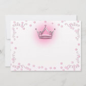 Invitation avec confettis de fête Couronne Rose et (Dos)