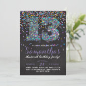 Invitation avec confettis pour 13e anniversaire (Debout devant)