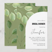 Invitation avec de belles feuilles d'eucalyptus ve (Devant / Derrière)